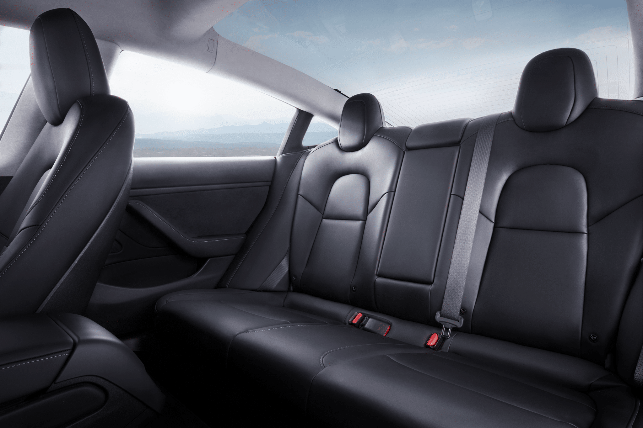 Model 3 Interior Rear Seat Blue Sky Bilbasen blog